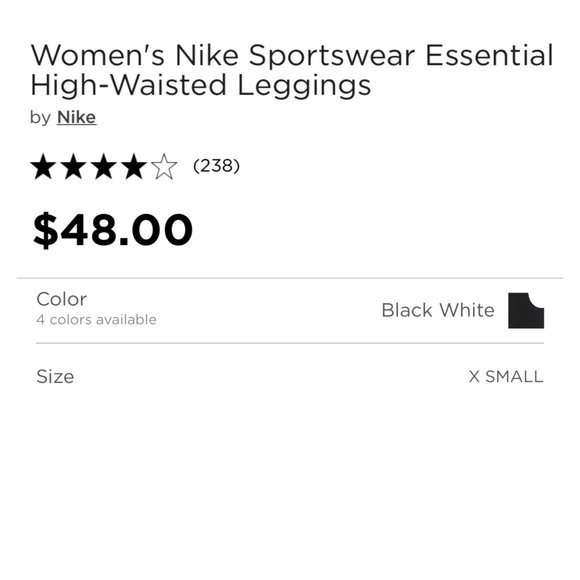 Women's Nike Sportswear Essential Black High-Waisted Leggings (XS) NWT - Picture 7 of 10